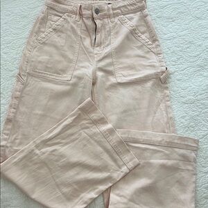 American Eagle Outfitters Pink Flare Wide Leg Jeans